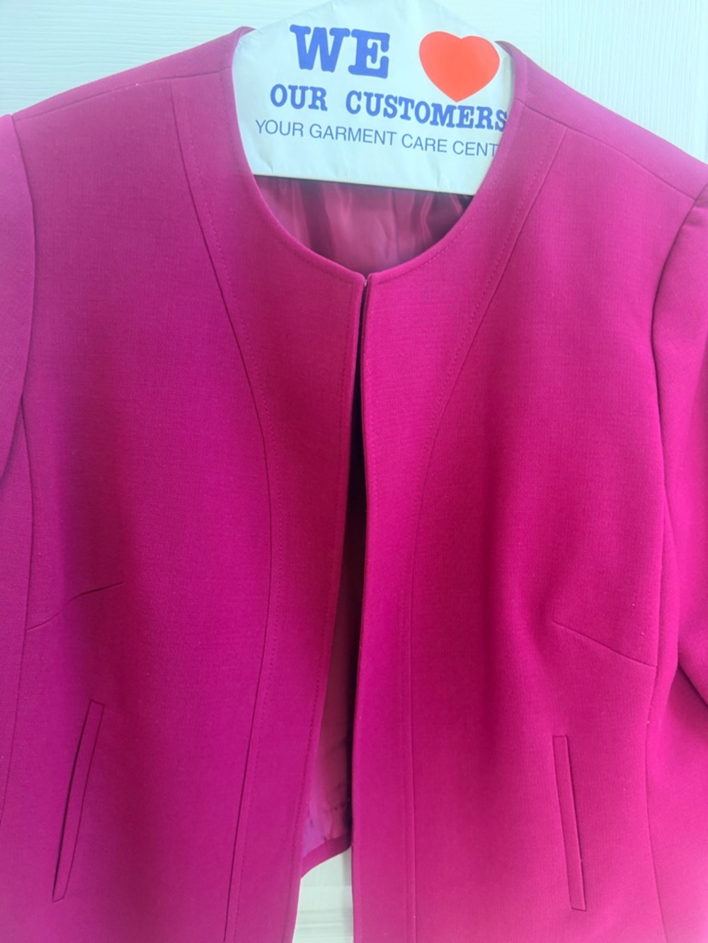 Tahari Arthur S Levine 16W Magenta Career Blazer Plus Size Jacket